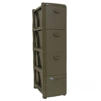 Комод 4-х секционный РОТАНГ узк Коричневый М2814