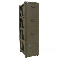 Комод 4-х секционный РОТАНГ узк Коричневый М2814