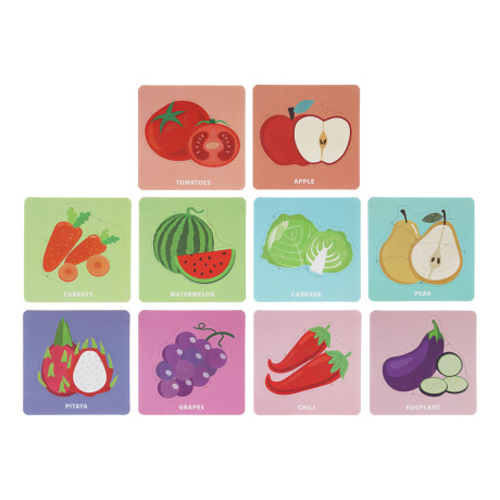 Набор развивающих пазлов, 10 карточек, 14х13,5х3,5см, 3 дизайна