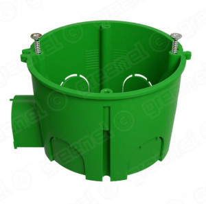 GREENEL Коробка уст. СУ для твердых стен d68х45мм с 1стыков. узлел с самор.зеленая (инд)GE40004-10-R