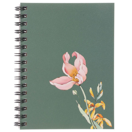 Блокнот "Botanica", 105х140 мм, 80л, клетка, мягкий переплет, спираль, в ассортим.