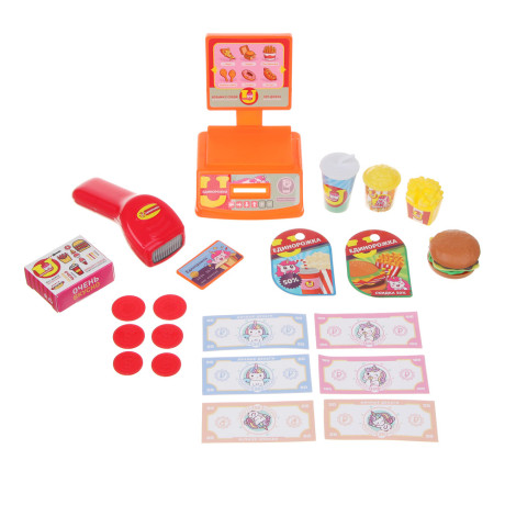 ИГРОЛЕНД Набор игровой в чемоданчике "Кафе", 27 пр., ABS, 17.5х21х25см
