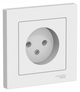 Systeme Electric AtlasDesign роз. СУ 1 мест. бел. Antibact. (пл.осн.) ATN000140 (15!)