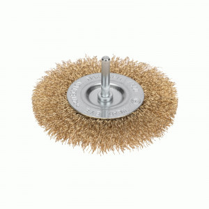 KRANZ Щетка дисковая для дрели, витая латунированная проволока, 100мм KR-91-1231