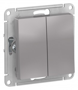 Systeme Electric AtlasDesign мех. выкл. (перекл. проходной) СУ 2 кл. алюм. (пл.осн.) ATN000365 (10!)