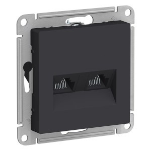 Systeme Electric AtlasDesign мех. роз. комп. СУ 2 мест. карбон (пл.осн., RJ45) ATN001085 (5!)