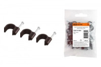 TDM Скоба 7мм круглая пластиковая ВЕНГЕ (уп. 50шт, цена за уп) TDM SQ0514-0082