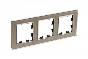 Systeme Electric AtlasDesign Nature рамка СУ 3 мест. стекло шампань ATN320503