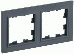 IEK BRITE Рамка СУ 2 мест. РУ-2-БрГ графит BR-M22-K53