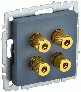 IEK BRITE мех. роз. СУ аудио х4 РА10-БрМ маренго BR-S40-K35