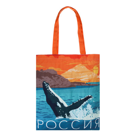 Сумка-шоппер, "Россия", 38x42см, длина ручек 58 см, внутр. карман, полиэстер, 4 дизайна