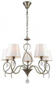 Rivoli люстра 2067-305 Beatrix 5хЕ14 40W 660х660х1200 античная бронза, кремовый 55469