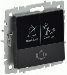 IEK BRITE мех. кнопка звонка СУ (инд. для отелей) 10А ВС10-1-9-БрЧ черный BR-V14-2-10-K02