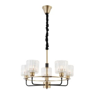 Rivoli люстра Maria 1026-205 5хE27 40W латунь, черный, прозрачный 600х600х900 52468