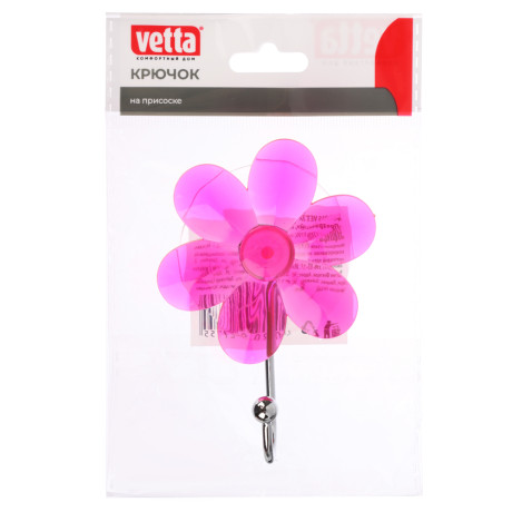 VETTA Крючок на присоске "Прозрачный" цветной