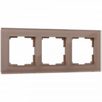 Werkel рамка СУ 3 мест. Favorit (латте, стекло) W0031142