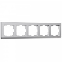 Werkel рамка СУ 5 мест. Stark (серебро матовый) W0051865 a063457