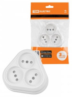 TDM Ладога роз. ОУ 3 мест. 10A IP20 (шторки) белая SQ1801-0137