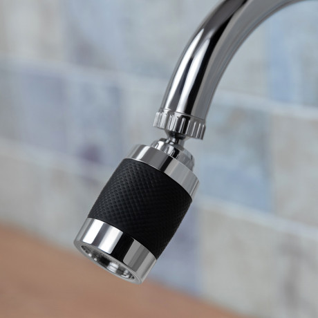 Аэратор-насадка для смесителя с фильтром, 2 режима, хром/черный