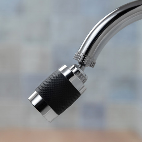 Аэратор-насадка для смесителя с фильтром, 2 режима, хром/черный