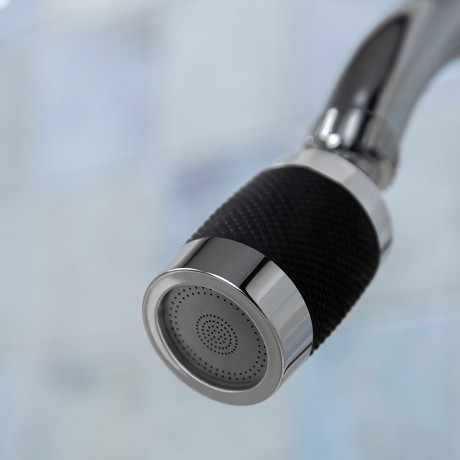 Аэратор-насадка для смесителя с фильтром, 2 режима, хром/черный