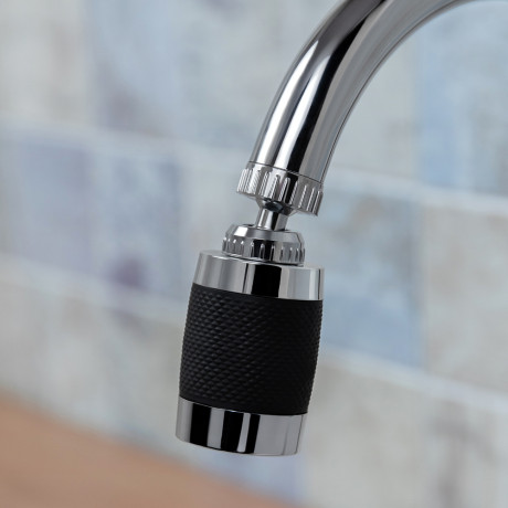 Аэратор-насадка для смесителя с фильтром, 2 режима, хром/черный