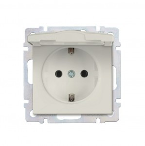 Smartbuy Нептун мех. роз. СУ с заземлением и крышкой 16А, бежевая  (SBE-05i-16-S1-ZK)