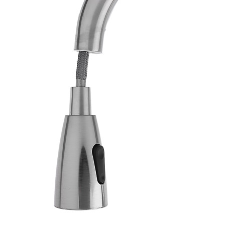 СоюзКран Смеситель для кухни, выдвижной излив 40см, керам. картридж 35мм, нерж. сталь, SS01-E132