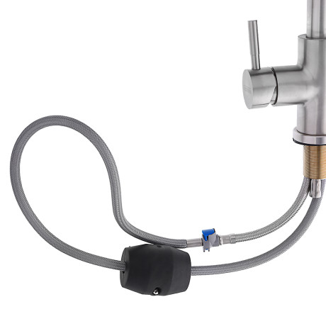 СоюзКран Смеситель для кухни, выдвижной излив 40см, керам. картридж 35мм, нерж. сталь, SS01-E132