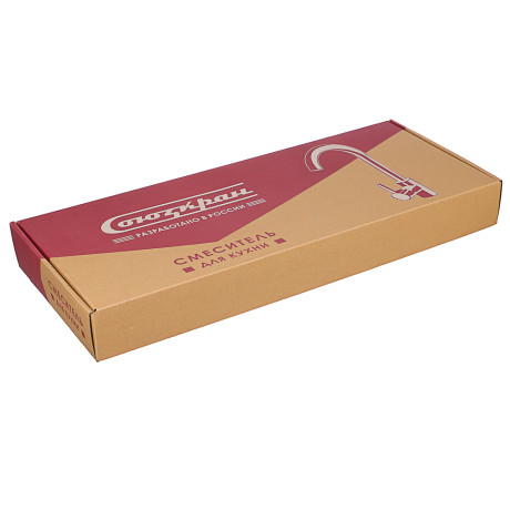 СоюзКран Смеситель для кухни, выдвижной излив 40см, керам. картридж 35мм, нерж. сталь, SS01-E132