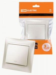 TDM Лама выкл. СУ 1 кл. перекрестный 10А перламутр SQ1815-0836