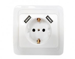 ASD/InHome CLASSICO роз. СУ 1 мест.+2USB 16А бел. (земля) 2047