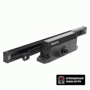 Доводчик дверной БУЛАТ ARCTIC ДД 502/4 AH-B (40-90 кг) черный  со скольз. тягой, морозостойкий (10)