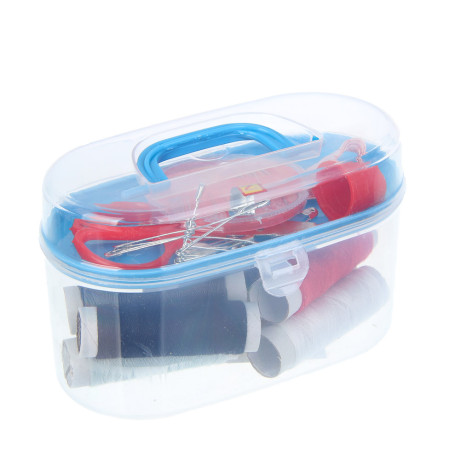 Набор швейных принадлежностей 15 пр. в пластик боксе (нитки, иголки, ножницы, сантиметр и т.д.)