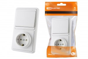 TDM блок (верт.) (роз. + 1 кл. выкл.) СУ бел. (земля, шторки) БКВР-1 (10!) SQ1813-0001