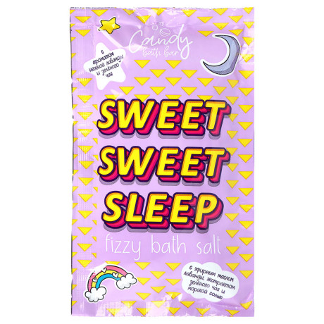 Соль для ванн двухцветная шипучая Candy bath bar "Detox & Update"/"Sweet Sweet Sleep", 100г