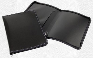 Папка конверт на молнии с 3-х сторон пластиковая,внутр.карман,черная 143446