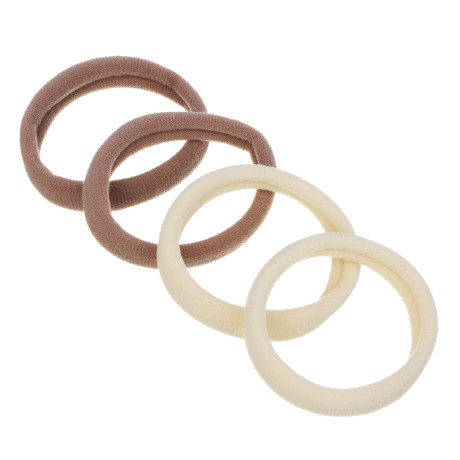 Резинки для волос ЮНИLOOK 4шт, d5см, полиэстер, 3 микса цветов, ACS-52