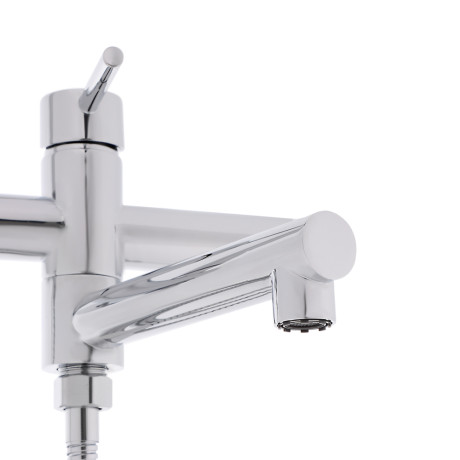 RAIN Смеситель для ванны, прямой излив 18см, душ. набор, картридж 25мм, латунь, хром