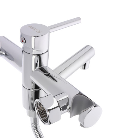 RAIN Смеситель для ванны, прямой излив 18см, душ. набор, картридж 25мм, латунь, хром