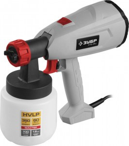 Краскопульт ЗУБР "МАСТЕР" электрический, 350 Вт, HVLP,  0.8 л, краскоперенос 0-800 мл/мин, вязкость