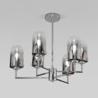 Eurosvet люстра E14 6x40W 660х660х520 металл хром/дымчатый Pluto 60156/6 Умный дом a065043