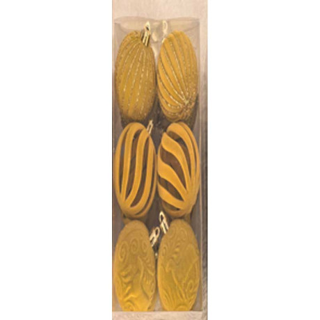 Набор елочных украшений 6R-DKC12/H82-6 6 см 12 шт Шары Бархат медовый