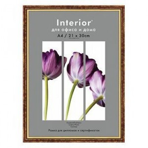 Фоторамка Interior Office пластик 580/1 21х30 латунь 0924