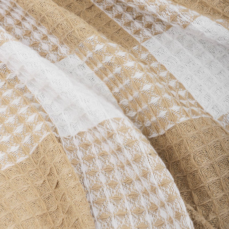 PROVANCE Basic Плед хлопок, 180х200см, клетка, бежевый