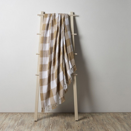 PROVANCE Basic Плед хлопок, 180х200см, клетка, бежевый