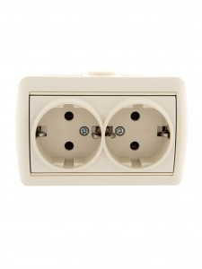 Lezard Ната роз. ОУ 2 мест. 16А крем. (земля, керамика, корпус PC) 710-0300-127