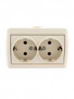 Lezard Ната роз. ОУ 2 мест. 16А крем. (земля, керамика, корпус PC) 710-0300-127