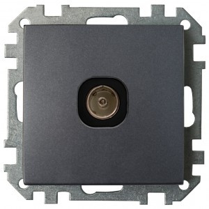 Bylectrica СТИЛЬ мех. розетки TV черный графит, (ТР-043 черный графит)