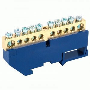 REXANT Шина N "Ноль" (нул.) на DIN-рейку 8х12мм 10 отв. 160A, инд.шк 11-2348